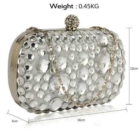 Sparkly Crystal Satin Clutch purse
