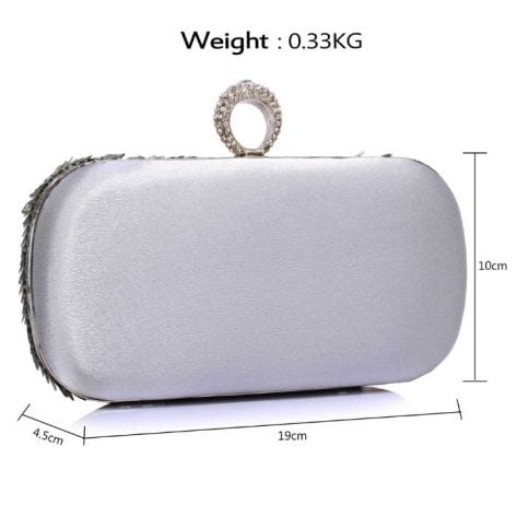 Highly Ornate Statement Clutch Bag Embellished with Sequin and Bead Feather Design.