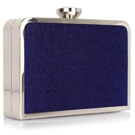 Ornarte blue &amp; silver evening clutch bag.