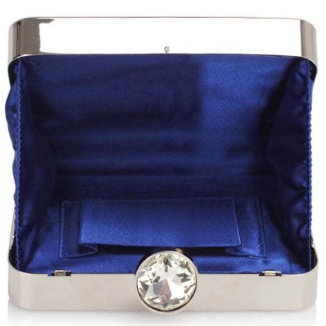 Ornarte blue &amp; silver evening clutch bag.