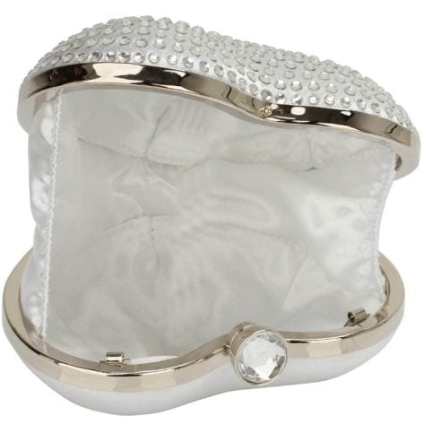 Diamante Hardcase Heart Clutch Bag